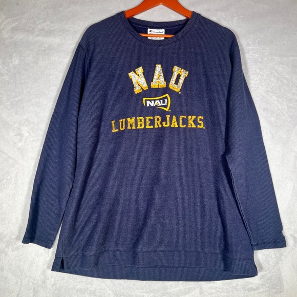 Champion Other - Champion NAU Lumberjacks Shirt Men 2XL Navy Blue Waffle Knit Thermal Long Sleeve